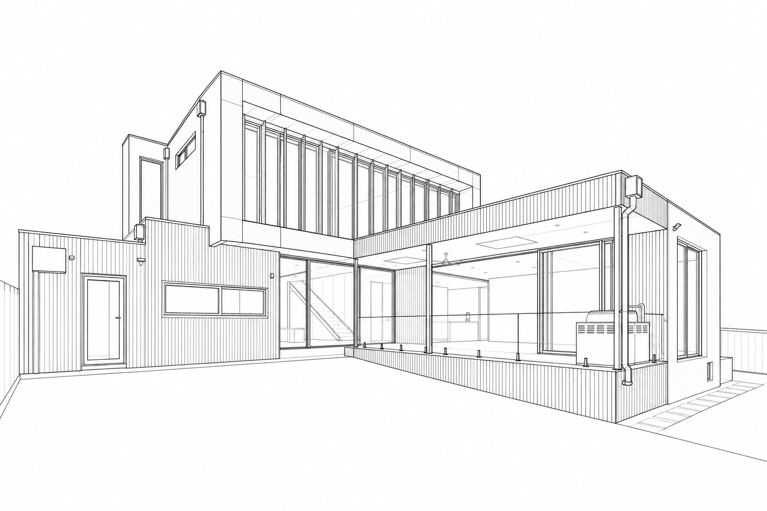 Riverside House original architectural drawing